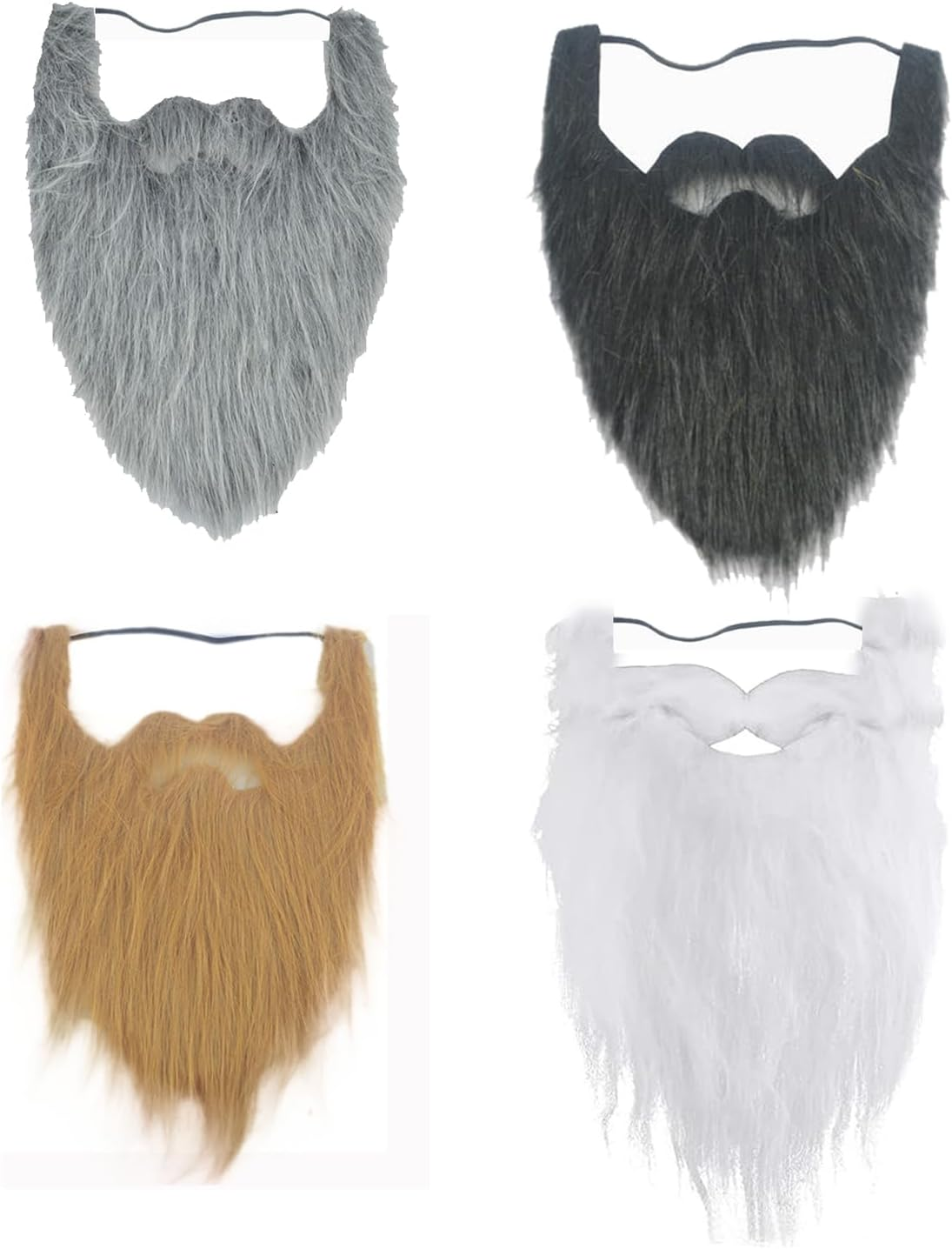 LERTREE Fake Beard Set False Fake Whiskers with Adjustable Elastic Rope Halloween Christmas Party Props Cosplay, Set of 4 ﻿ image number 5