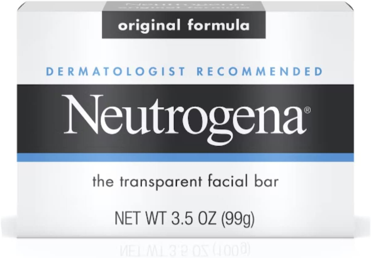 Neutrogena Original Gentle Facial Cleansing Bar with Glycerin, Pure & Transparent Face Wash Bar Soap, Free of Harsh Detergents, Dyes & Hardeners, 3.5 Oz (Pack of 3) image number 1