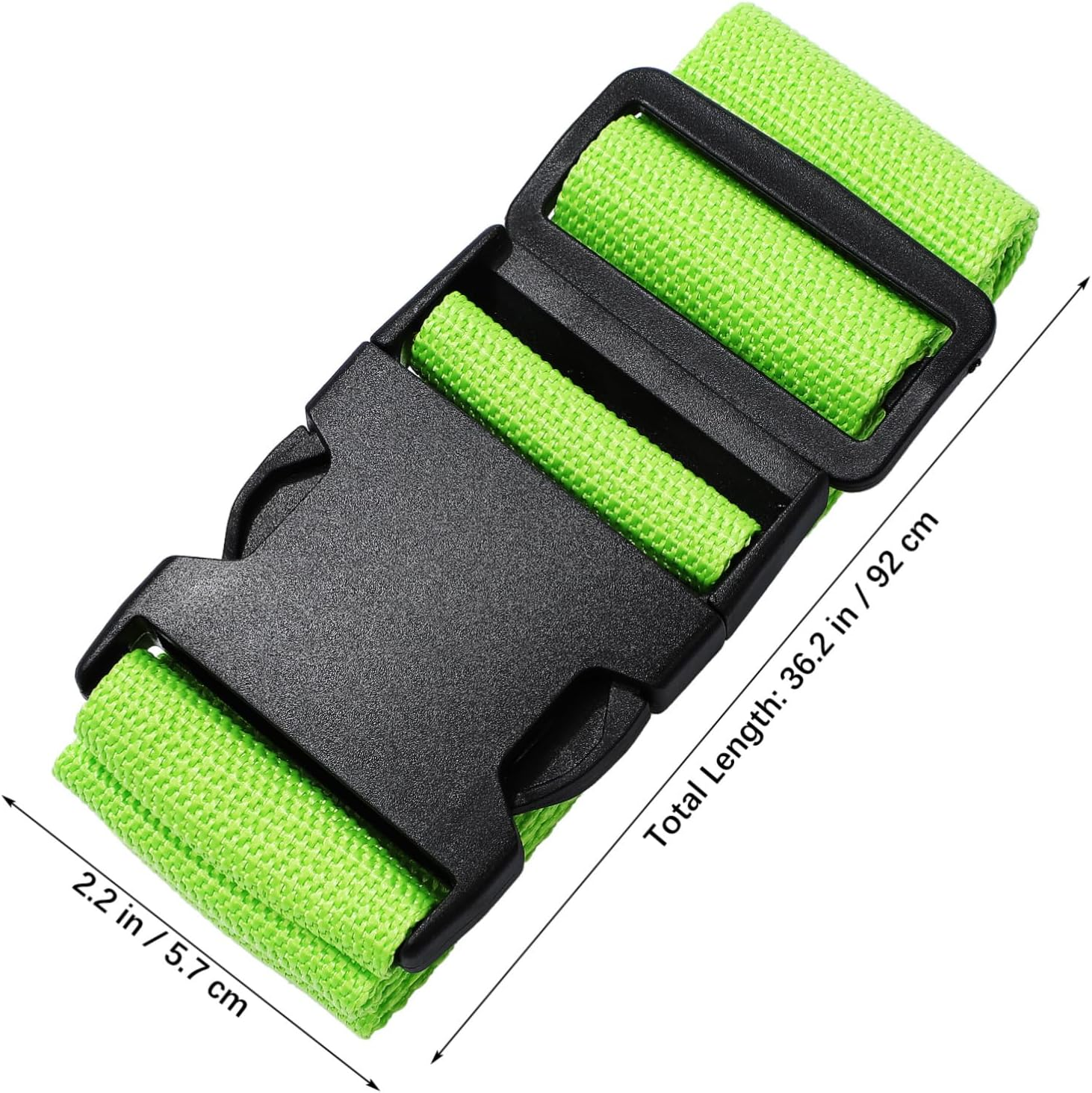 Holibanna 4Pcs Fluorescent Green Adjustable Travel Suitcase Straps Luggage Belts with Polypropylene Fiber for Secure Packing and Enhanced Visibility image number 2