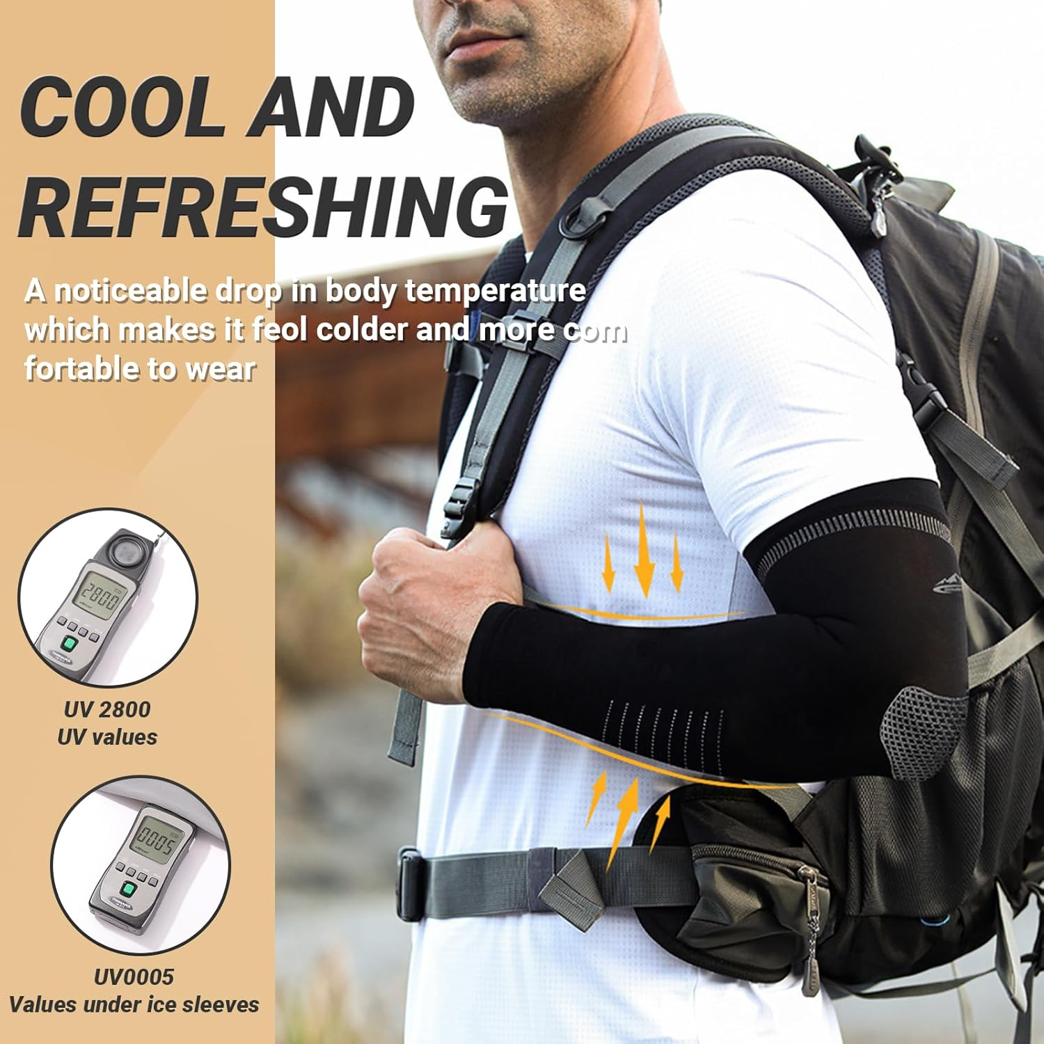 JOWILIN UV Protection Arm Sleeves, 2 Pairs UPF 50+ Cooling Sports Sleeves, Arm Compression Sleeves, Sweat-Resistant & Breathable Arm Support for Cycling, Basketball, Football, Volleyball for Unisex image number 5