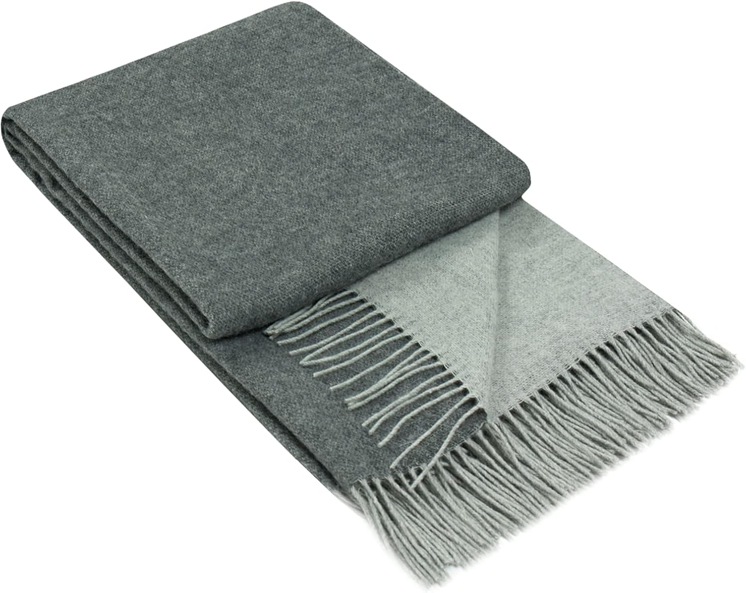 Codu Merino Wool and Cashmere Chiswick Throw Rug, Charcoal