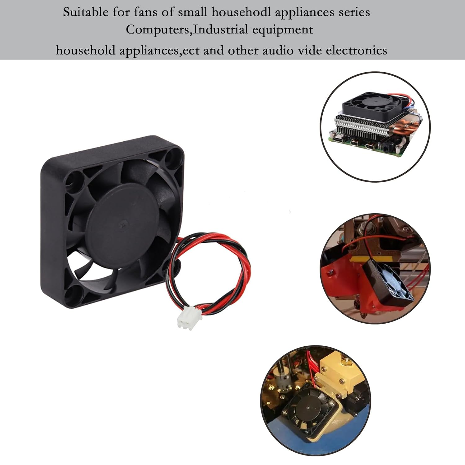 2Pcs DC12V Brushless Silent Compute Fan 40Mmx10Mm Case Fan for Small Electronic Equipment Cooling 4010 Cooling Fan XH2.54 image number 6