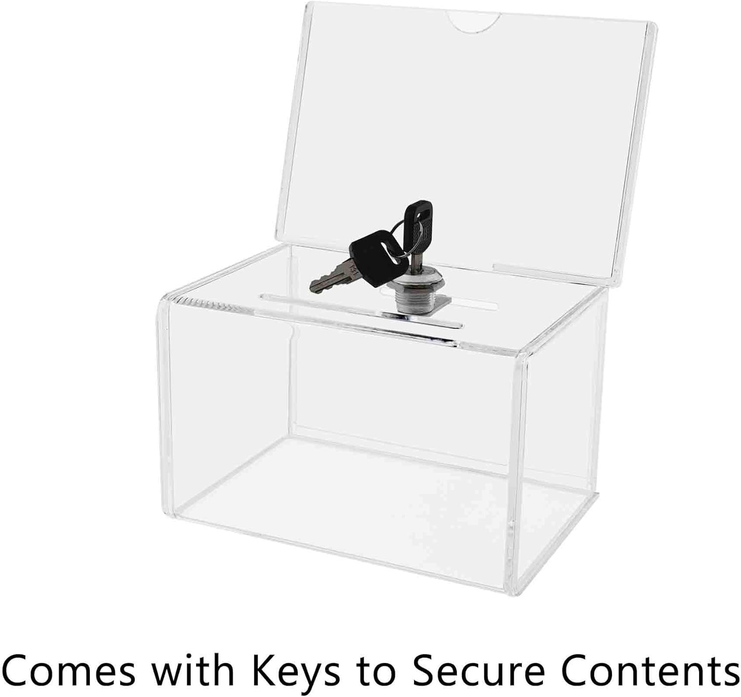 Deflecto Classicimage Suggestion Box - Ideal for Business Cards, Raffle, Tips & Charity Donations Collection - Lockable with Stackable Sign Holder image number 6