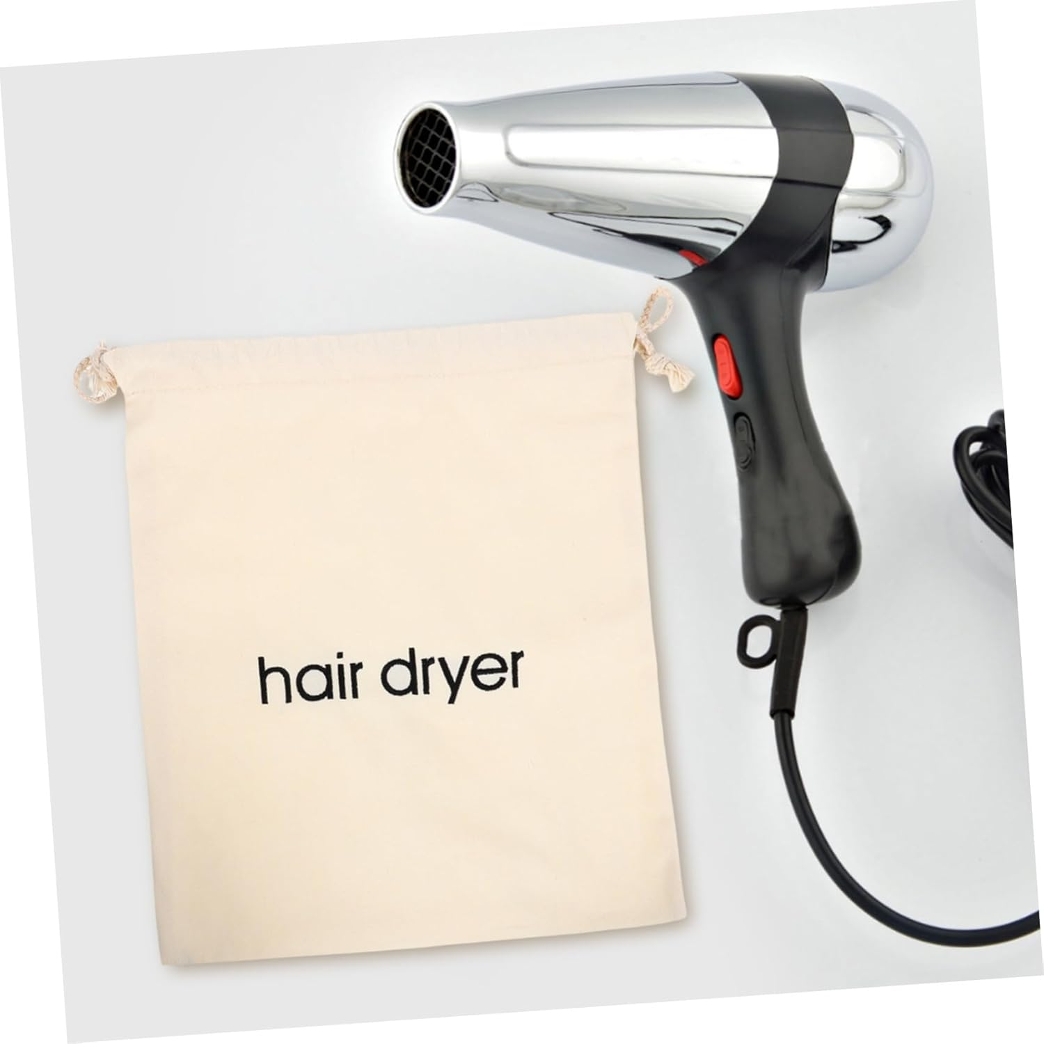 2Pcs Hair Dryer Bag Cotton Canvas Drawstring Case Travel Storage Bags for Hair Tools Large Capacity for Hotel Home image number 6