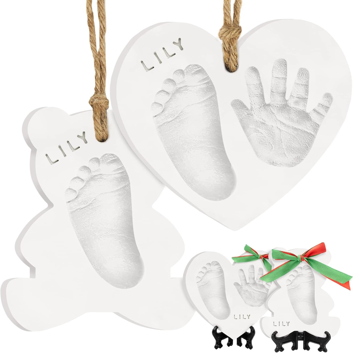 Baby Hand and Footprint Kit - Dog Paw Print Kit, Personalized Baby Footprint Kit, Baby Handprint Ornament Kit, Clay Handprint Ornament Kit for Babies, Baby Shower Gifts for Boys, Girls (With Love) image number 2