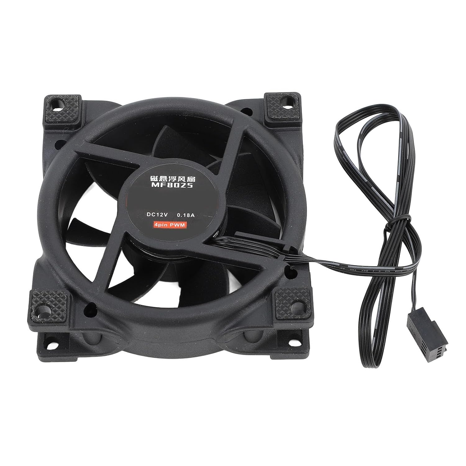 80 Mm PWM PWM Silent MFDB Cases Fans for PC Cooling Fans, Intelligent Temperature Control for Work and Games Can Be Used (Black)