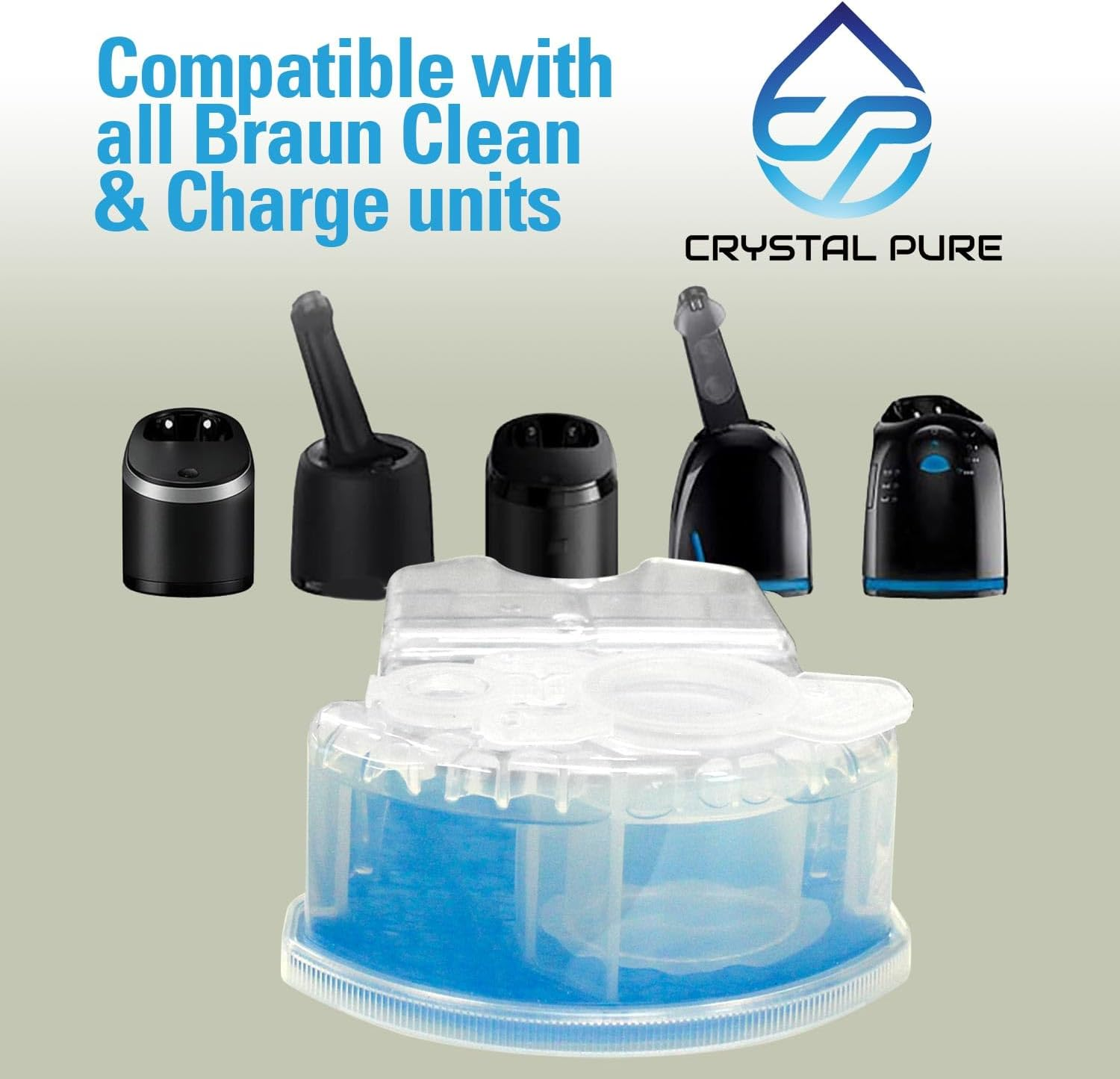 Crystal Pure Cartridge for Braun Clean & Renew Replacement Refills Compatible with All Smartcare Cleaning Centers Shavers 6-Pack image number 5