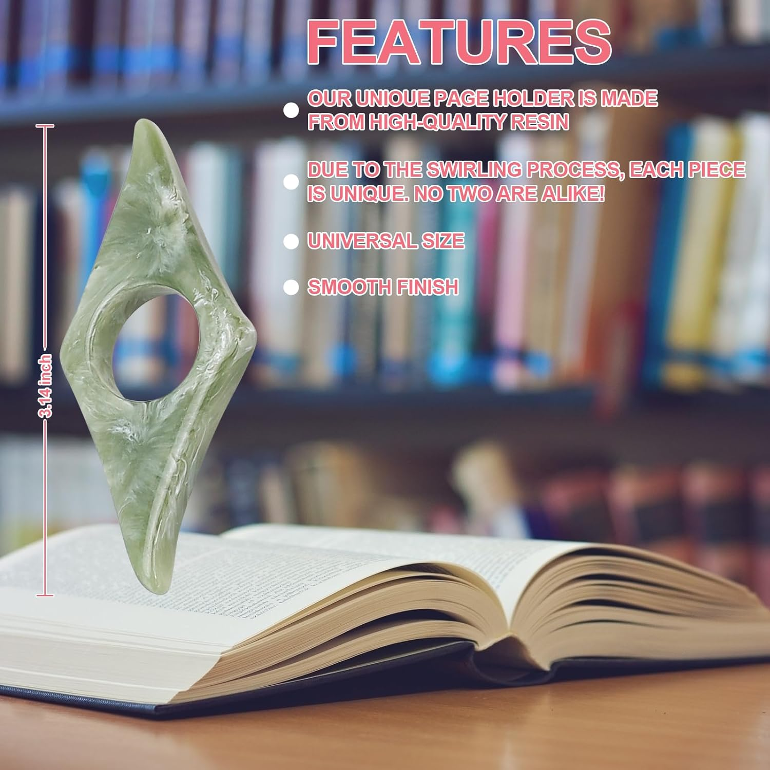 2Pack Thumb Page Holder, Energy Pattern Thumb Bookmark, Book Opener, Book Finger Page Holder for Reading Lovers (Blue and Green) image number 3