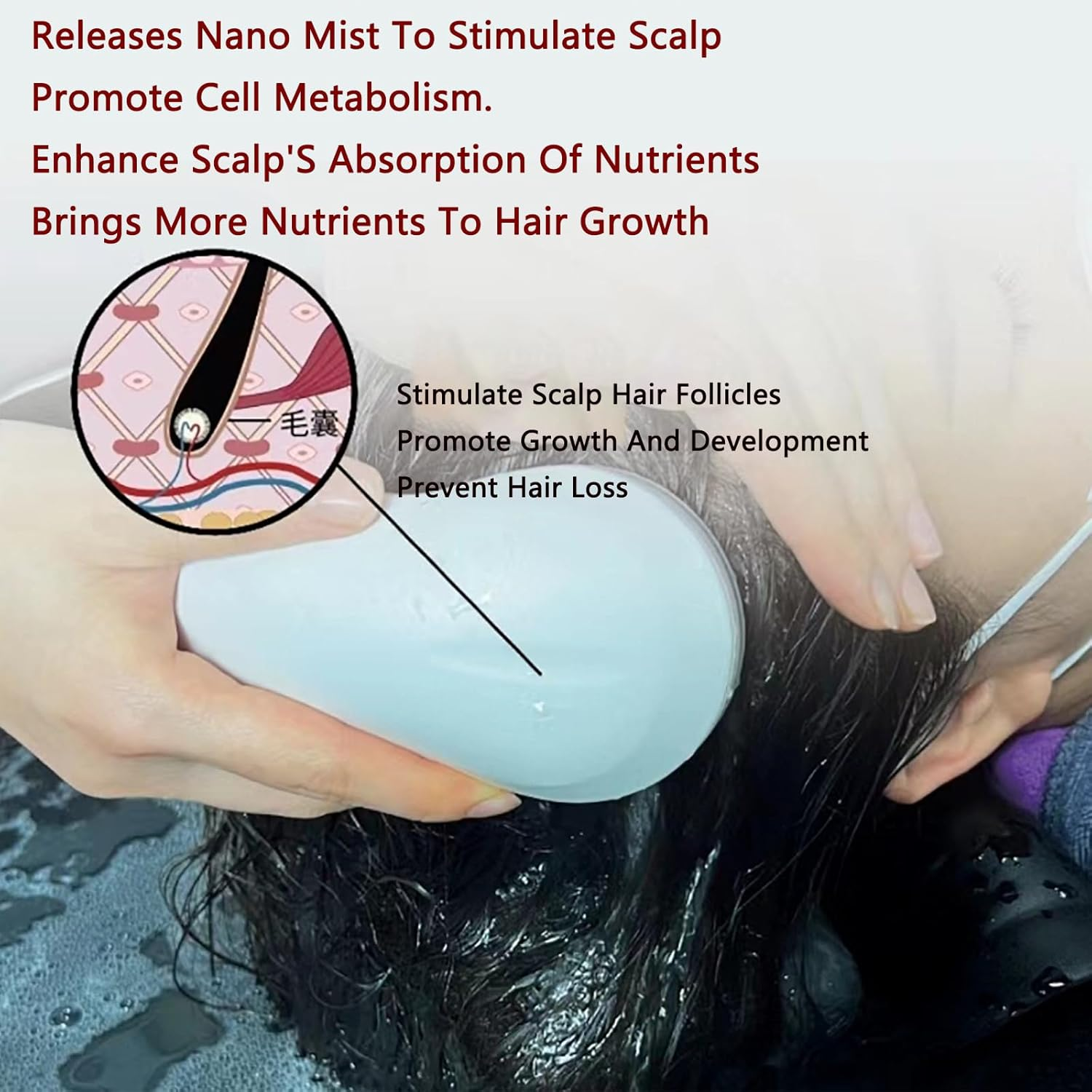 Scalp Oil Control Machine, Hair Care Machine with Matrix Nozzle, Generate Nano-Atomization and High-Concentration Negative Oxygen Ions, 100% Removal of Oil Dirt and Prevent Hair Loss, for Salon image number 1