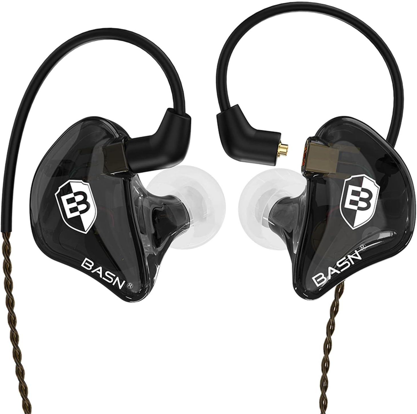 BASN Bsinger in Ear Monitors Wired Earphones with Noise Isolation, Dual Dynamic Drivers High Definition Iems with MMCX Detachable Cable for Musicians Drummers Singers(Blue)