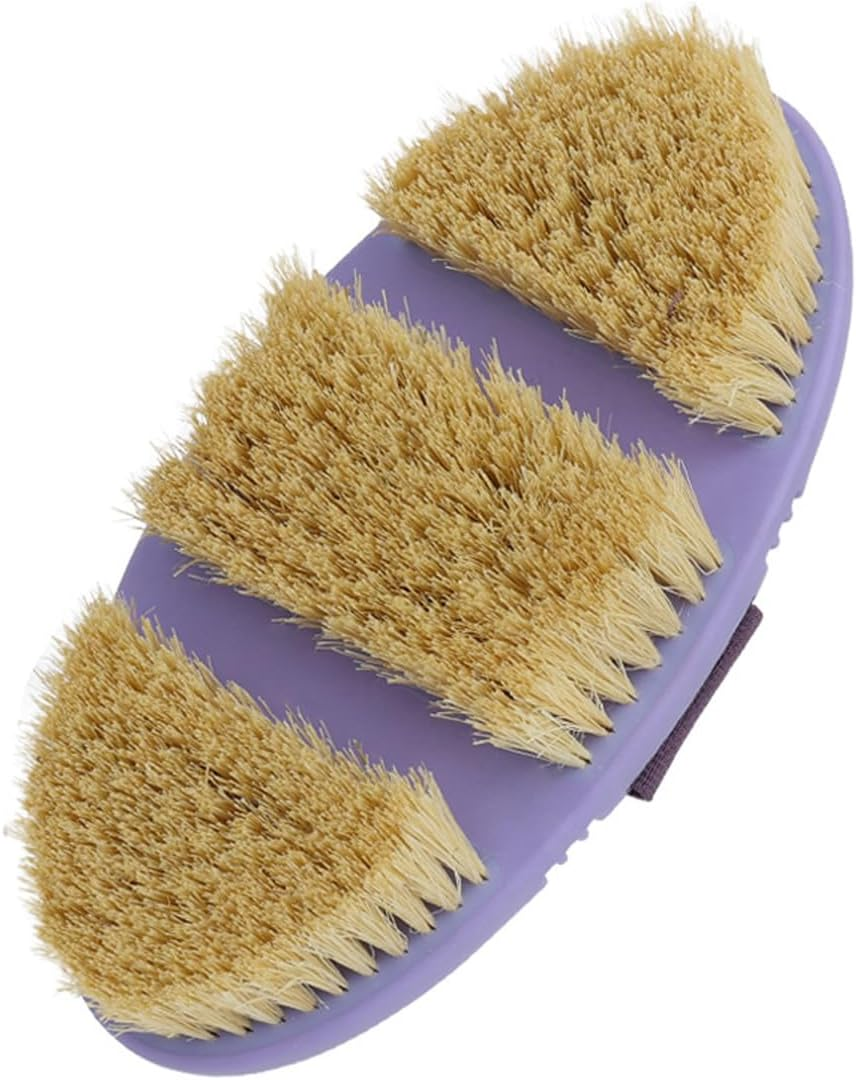 AIMALL Oval Horse Cleaning Brush - Versatile Riding Comb with Wool & Sisal Bristles, Bendable Wash Brush for Mane and Coat Care