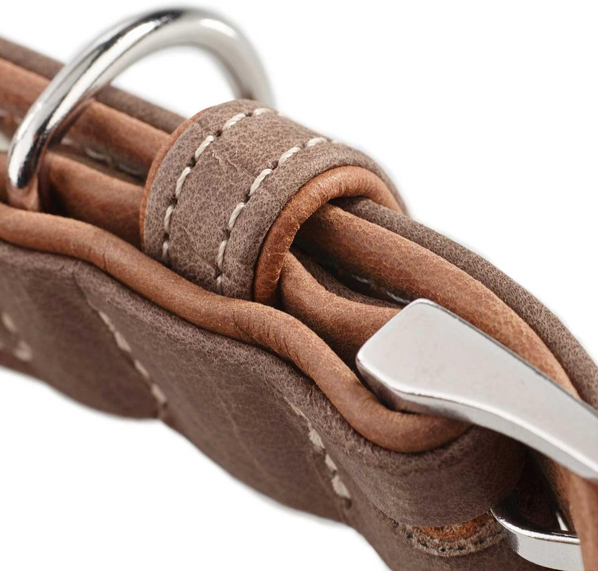 Hunter PORTO Dog Collar with Olive Leaf Tanned Premium Leather, Environmentally Friendly and Sustainable image number 3