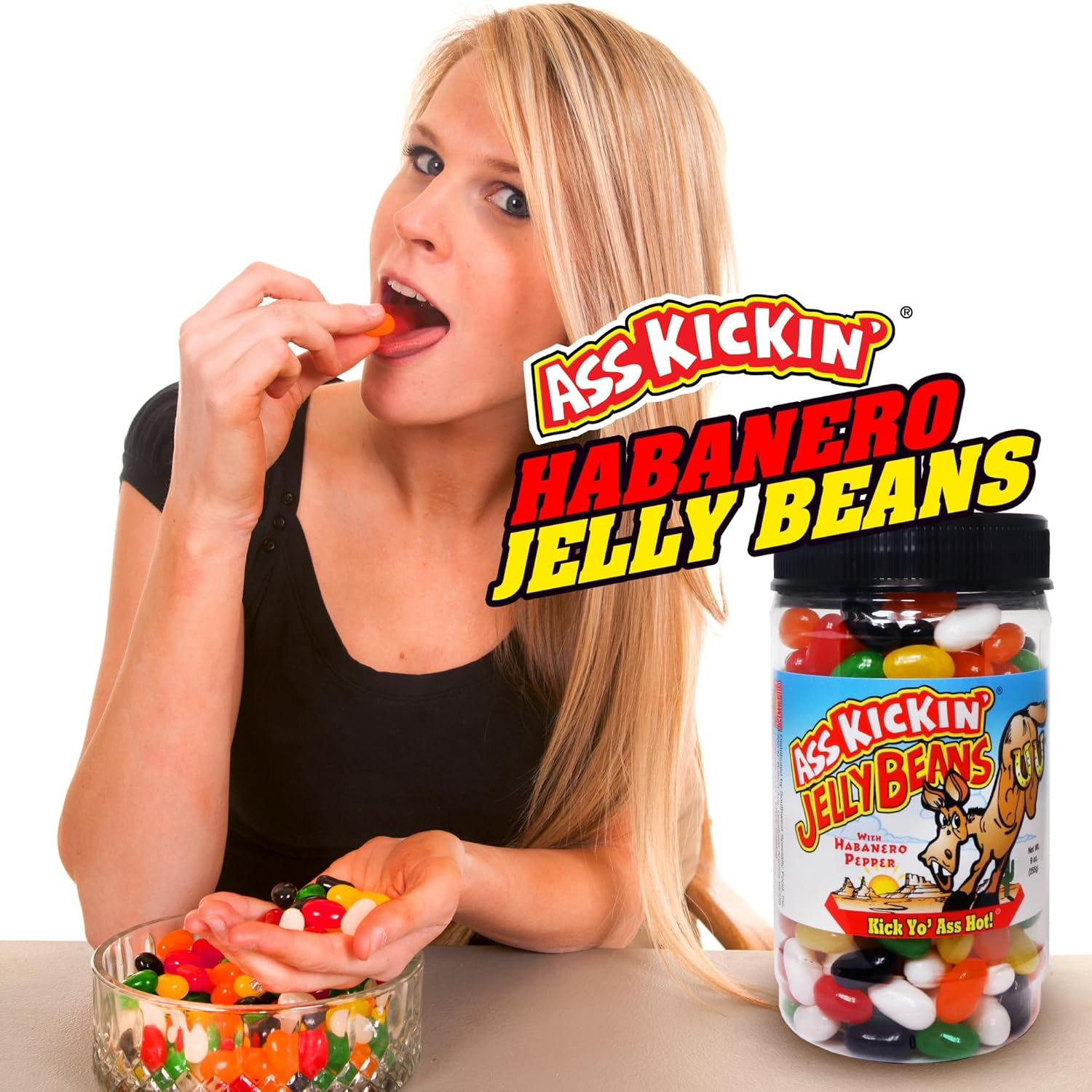 Kickin' Premium Gourmet Hot Spicy Jellybeans with Habanero - Great for Easter Candy, Stockings, and Gifts or Treats (255 G (Pack of 1), Multicolor)