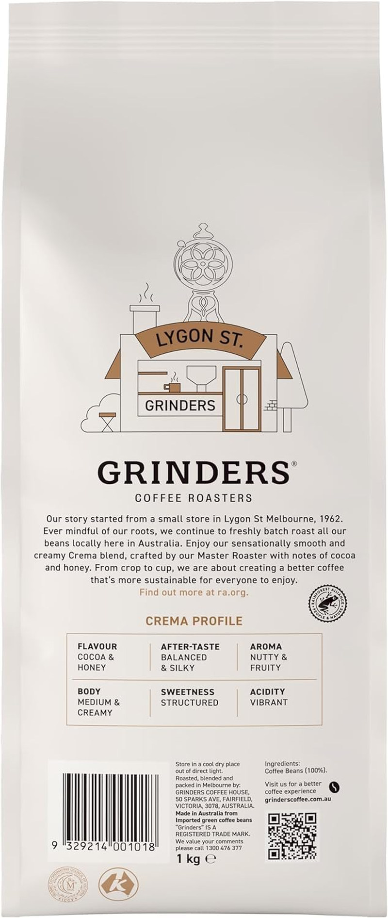 Grinders Crema Coffee Beans 1Kg