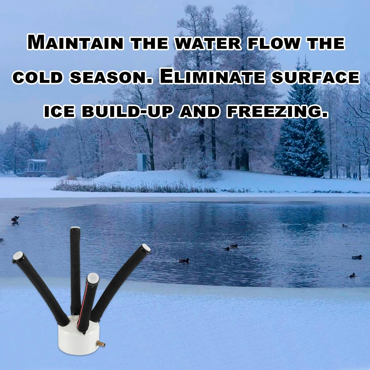Large Diffuser for Outdoor Bubbling - High Efficiency Sinking Pond Aquatic Aerators and Deicer for Improved Filtration - Fish Part Essential for Healthy Aquatic Environment - Reduces Scum image number 5