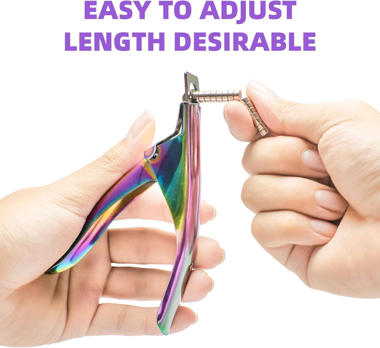 Yaya Acrylic False Nail Clipper with Magnets, Nail Tip Cutter with Length Measurement, 15Pcs Magnets (Rainbow) image number 1