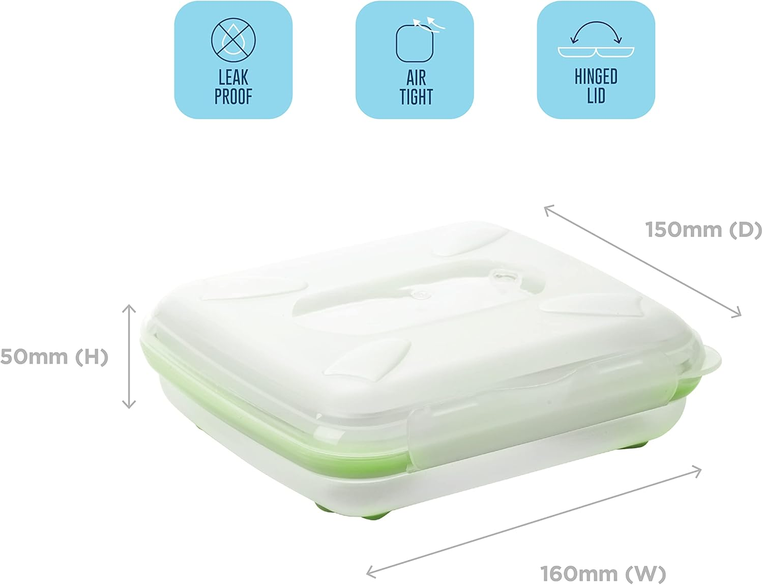 Smash Leakproof Sandwich Lunch Box Green | Bpa-Free, Reusable & Eco-Friendly | Airtight Food Storage Container for School, Work & Travel | Dishwasher Safe & Durable Lunch Solution image number 4