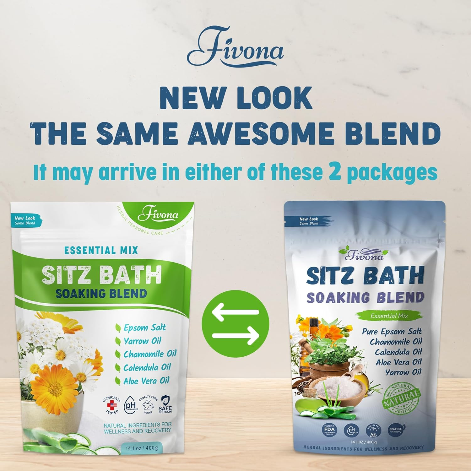 Fivona All Natural Sitz Bath Soaking Blend - Epsom Salt with Pure Essentials Oils - for Hemorrhoid, Fissure, Postpartum Care, Bartholin Cyst Treatment - Essential Mix for Self Care - 14.1 Ounces image number 2