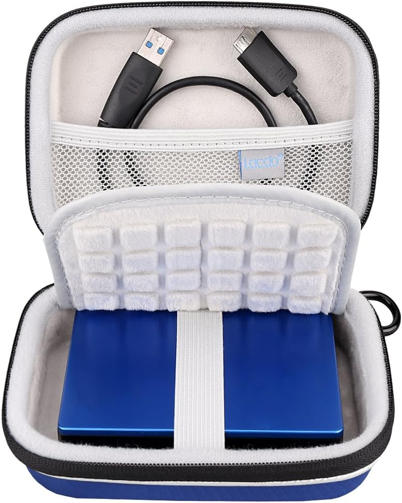 Lacdo EVA Shockproof Hard Drive Case for Western Digital WD My Passport Ultra WD Elements Gaming Drive Portable External Hard Drive 1TB 2TB 3TB 4TB 5TB USB 3.0 USB-C 2.5" HDD Travel Storage Bag, Blue image number 2