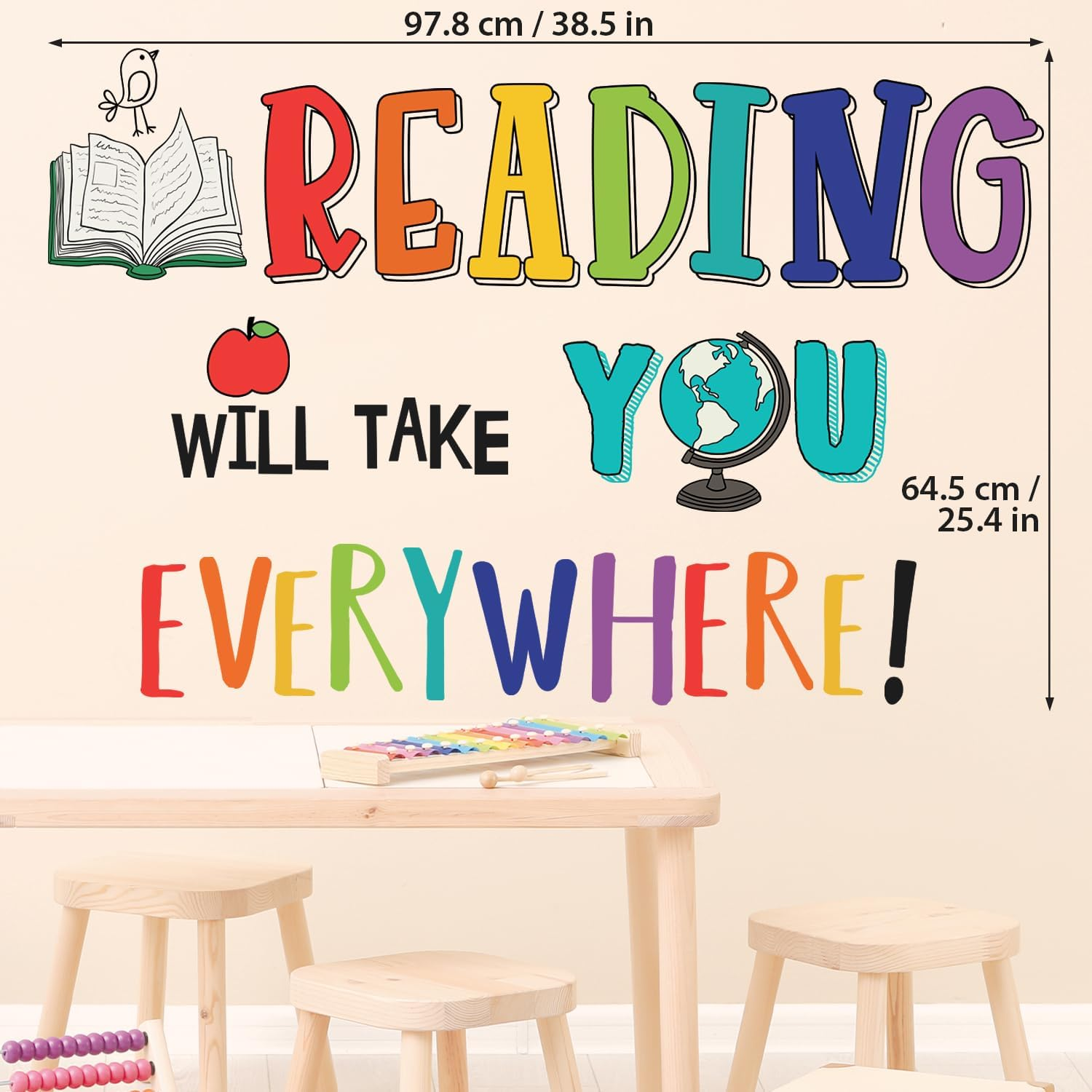 DECOWALL DS9-8092 Reading Corner Wall Stickers Decals D&eacute;cor Classroom Kids Room Inspirational Nursery Art Bedroom Library Peel Stick Book Playroom image number 6