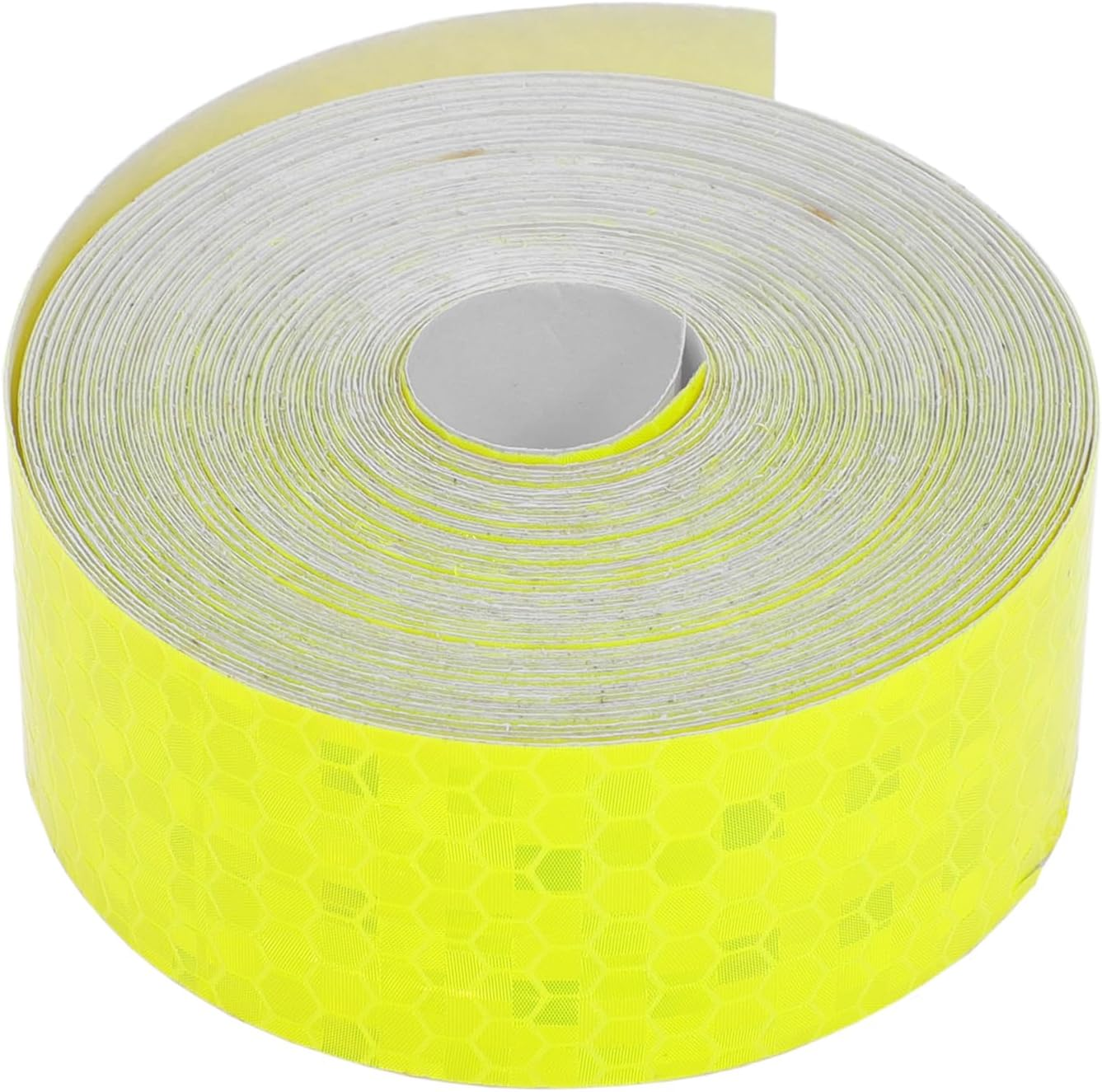 X AUTOHAUX Universal 32.81Ft X 1.18In Air-Release Adhesive Pinstripe Tape Reflective Automotive Pinstriping Tape PVC Fluorescent Yellow image number 3