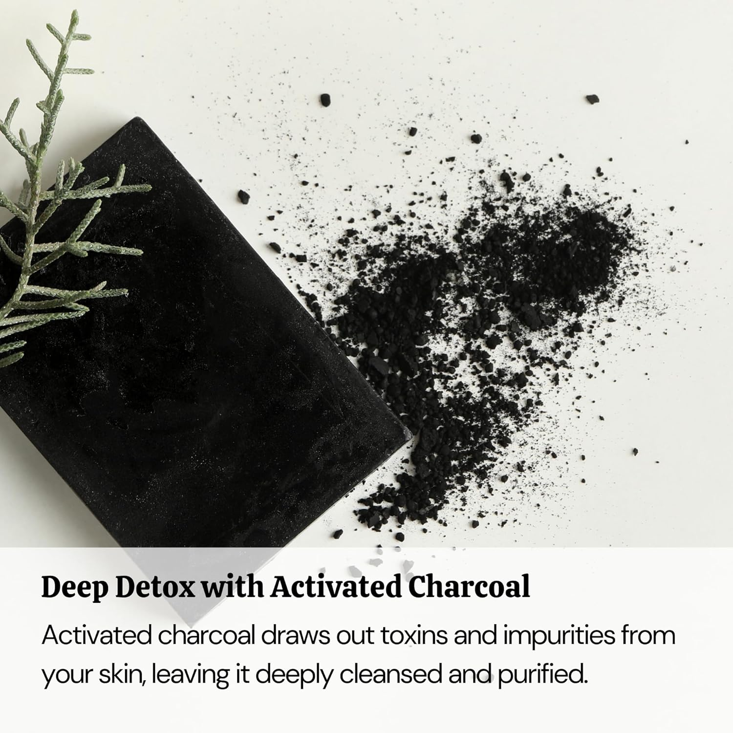 Charcoal Cleansing Bar Soap, Organic Herbal Skin Detox with Activated Charcoal, Natural Luxury for Facial and Body Detoxification, Moisturizing, Nourishing Beauty Bar, Vegan, Non GMO, 4 Oz image number 2