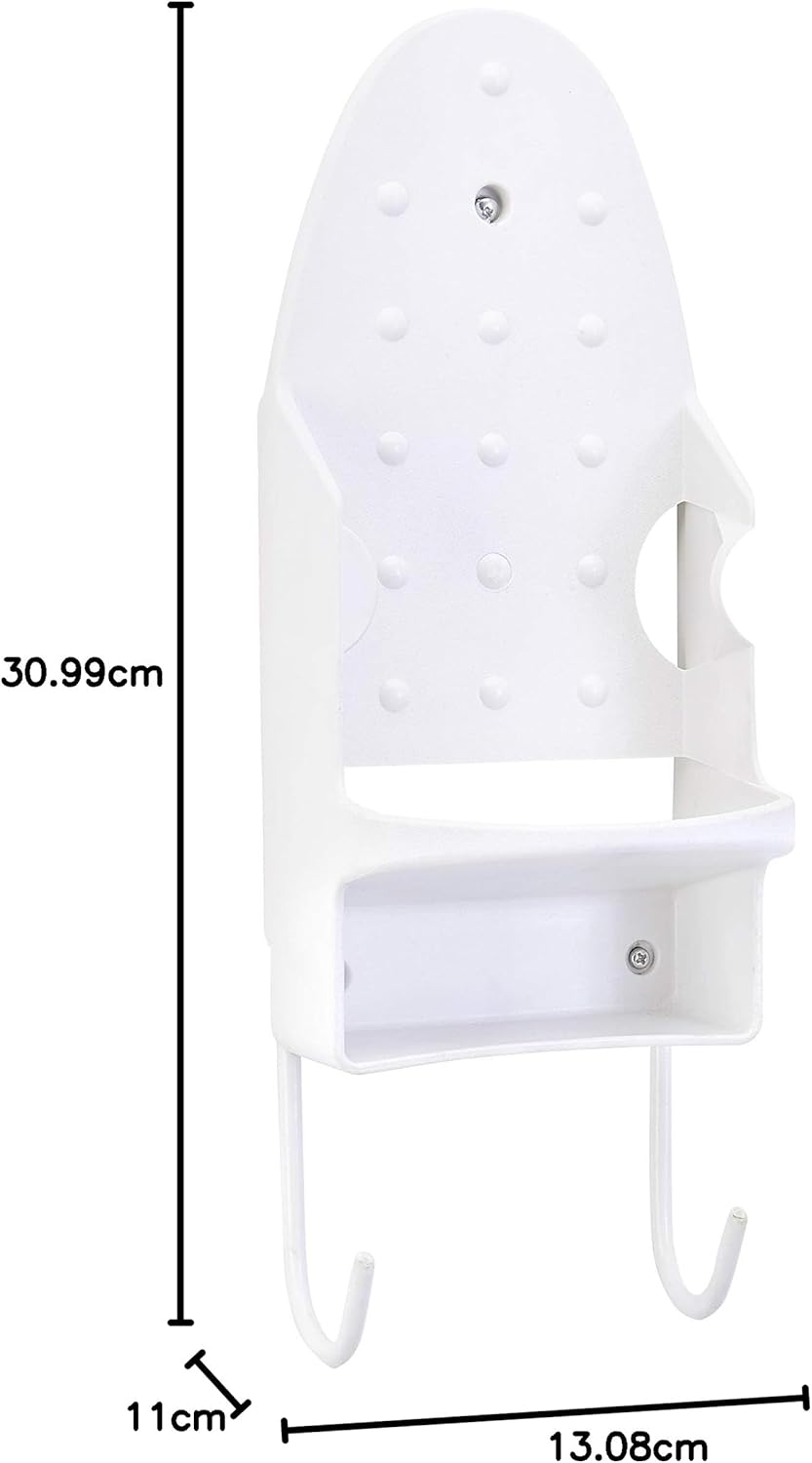 Woolite Wall Mount Iron and Ironing Board Organizer | Dimensions : 6.89" L X 0.98" W X 5.12" H | Heat Resistant | Fits Most Irons | Easy Assembly | White image number 2