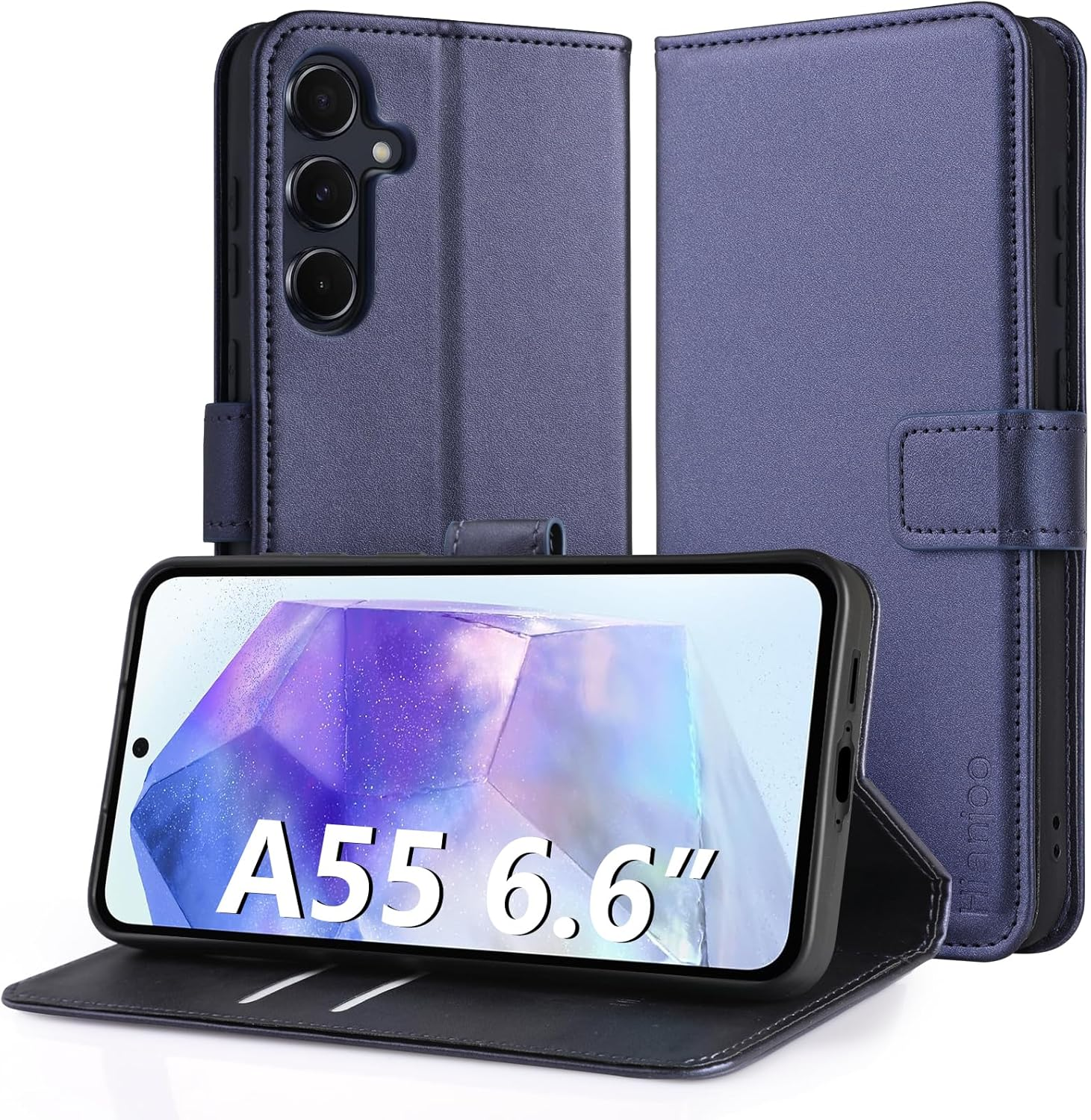 Hianjoo Case Compatible with Samsung Galaxy A55 6.6", Premium Protective Wallet Card Flip PU Leather Phone Case Replacement for Samsung Galaxy A55 - Black