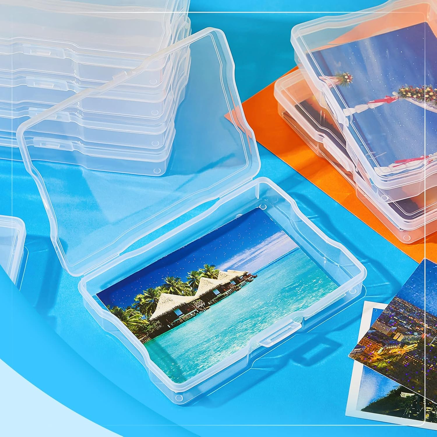 Geelin 30 Pcs Clear Photo Storage Boxes for 4" X 6" Pictures Transparent Photo Case Plastic Photo Organizers and Storage Photo Storage Containers Photo Keeper for Photo Picture Card, 6.7 X 4.7 X 1.2''