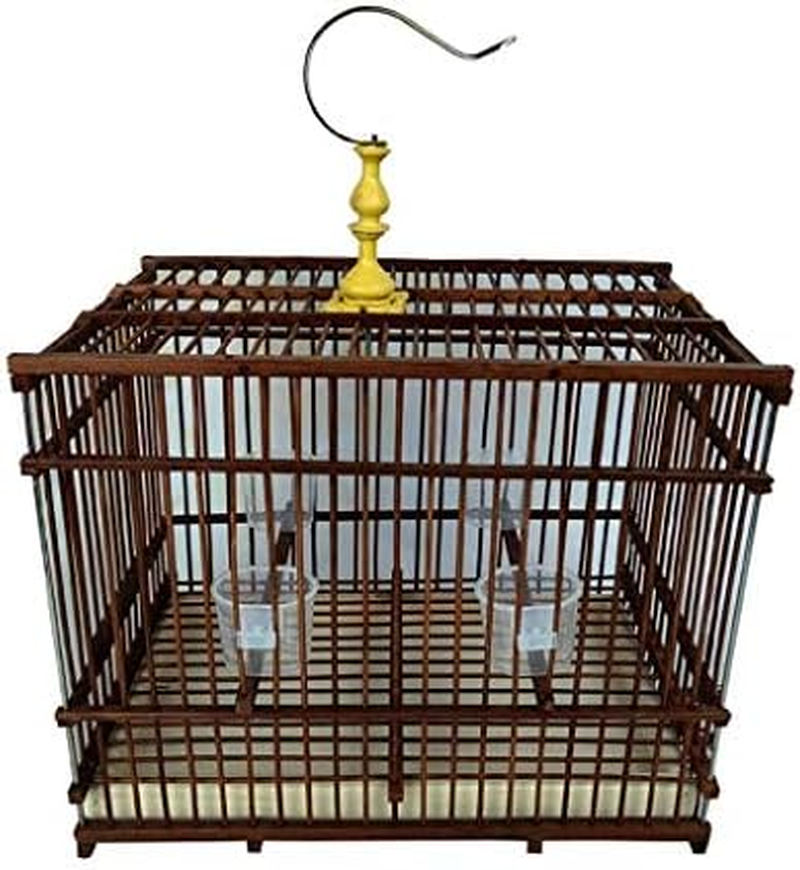 Bird Cage Rectangular Bird Cage Brown Indoor and Outdoor Bird Cage Natural Environmentally Friendly Material Suitable for Small Bird Breeding Birdcages Decor image number 2