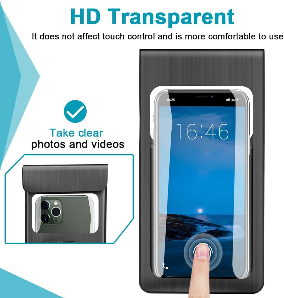 Motorcycle/Bicycle Waterproof Mobile Phone Bracket, Compatible with 4.7~6.8 Inch Smartphones, Double Seal, Adjustable Handlebar Mount image number 6