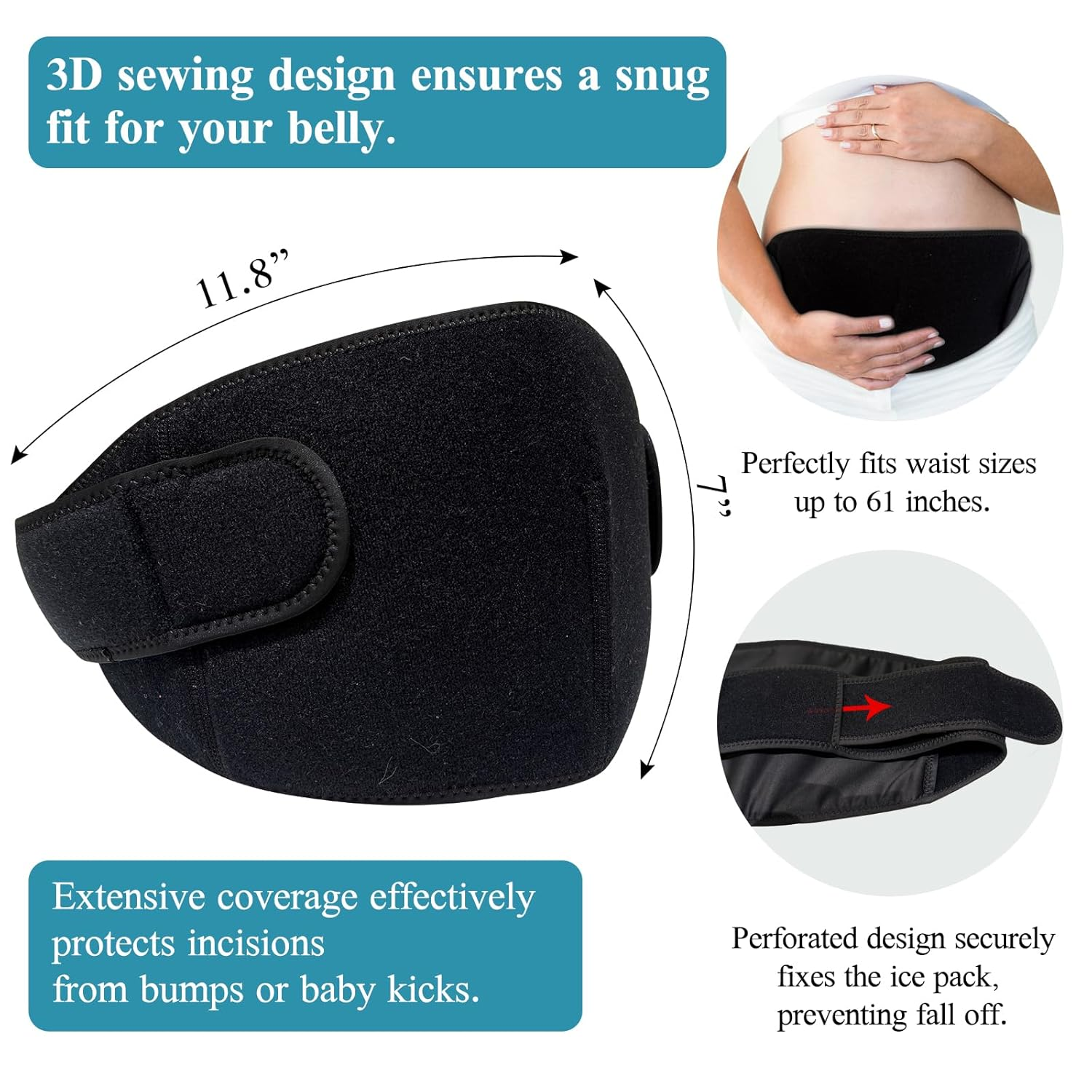 C-Section Belly Binder with 2 Gel Packs for Post-Op, Incision Protector, Reusable Hot & Cold Therapy for Swelling and Recovery, Postpartum Care Must Have image number 4