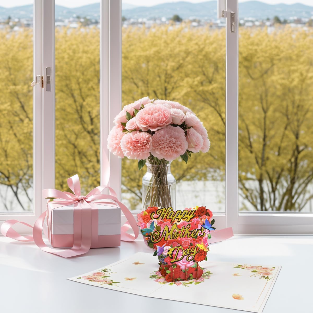 Magic Ants Happy Mother&rsquo;S Day Card - Flower Pop up Card - 3D Pop up Mothers Day Card - Handcrafted 3D Pop up Greeting Card for Her - Mother&rsquo;S Day Love Card - Birthday Card for Mom (Love Garland) image number 4