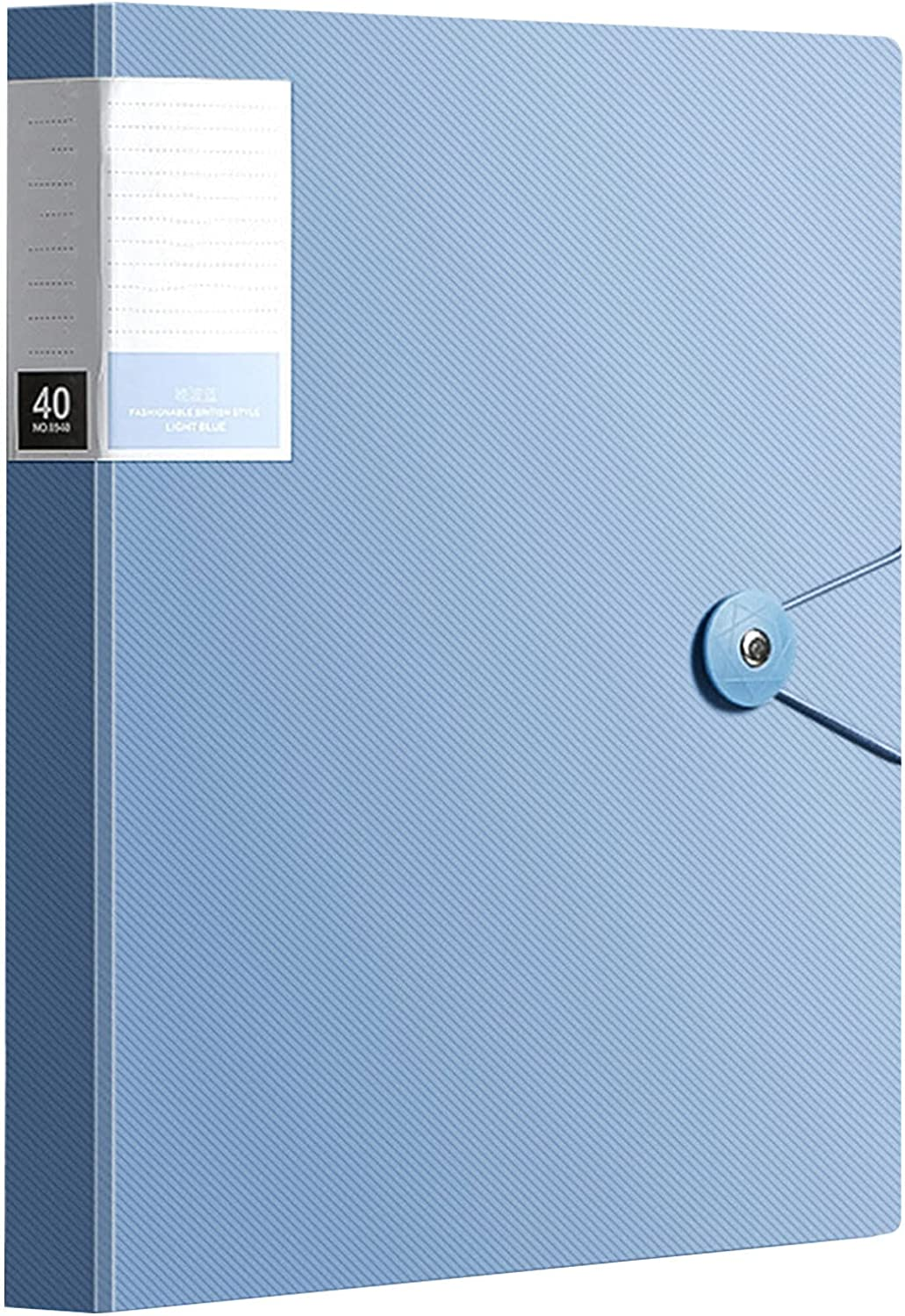 Binder with Plastic Sleeves 40/60/80 Pocket Bound Sheet Protector Presentation Book, Display Book, for A4 Size Inserts (40 Pocket, Blue) image number 5