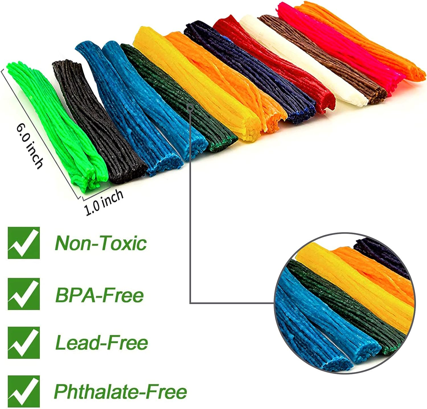 500 Pcs Craft Sticks for Kids, 13 Colors Wax String, Reusable Molding Sculpting Sticks, Bendable Sticky Wax Yarn Sticks for DIY School Project, Fun Toy Art & Crafts Activity for Travel Home image number 3