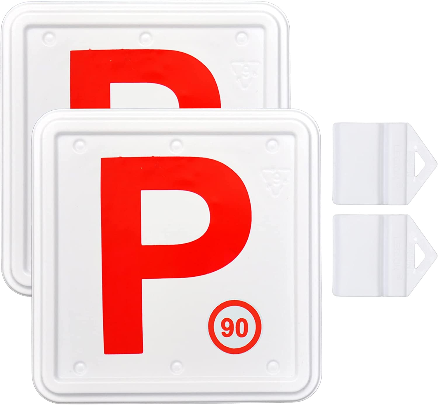 2Pcs Red P Plate Plastic with Speed Limit Display for NSW Clip Holder image number 3