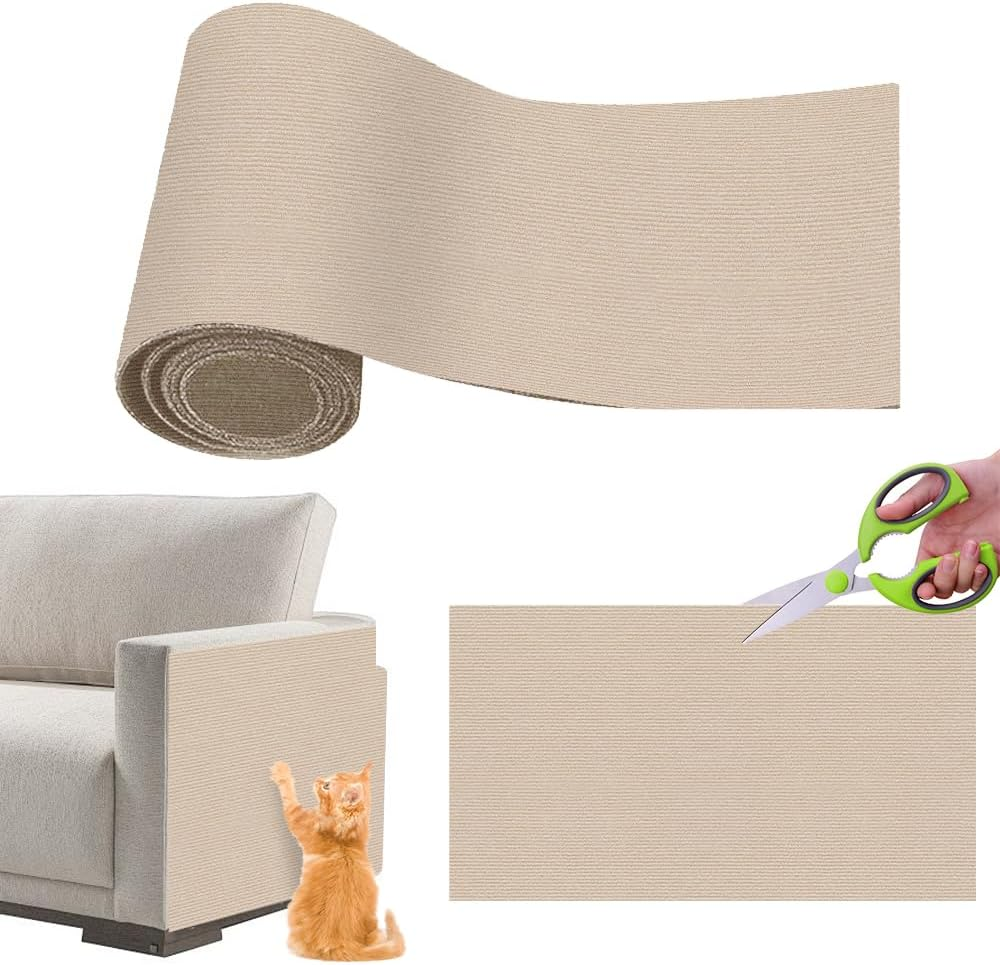 Cat Scratching Boards, Self-Adhesive, 200 X 40 Cm, Cat Scratching Mat, DIY Climbing Cat Scratcher, Scratching Pads for Cats, DIY Cat Scratching Boards, Cat Wall Rug, Scratch-Resistant Sofa Scratching