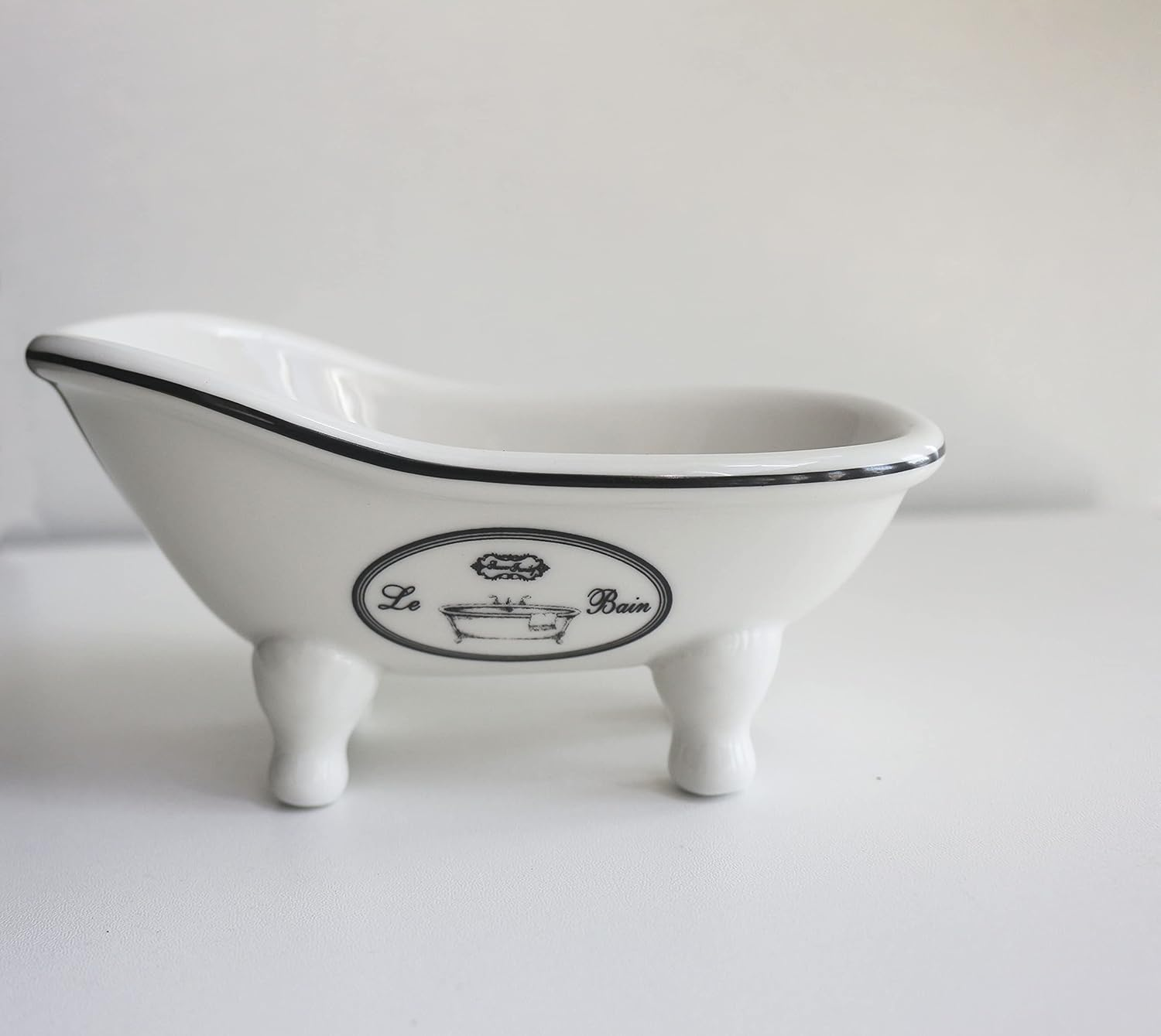 Vintage Clawfoot Tub Bathtub Soap Dish for Bathroom Shower - Decorative Ceramic Bar Soap Dish with Drain Holes, Sponge Holder Bath Container Bar Soap Tray for Bathroom, Kitchen Sink image number 2