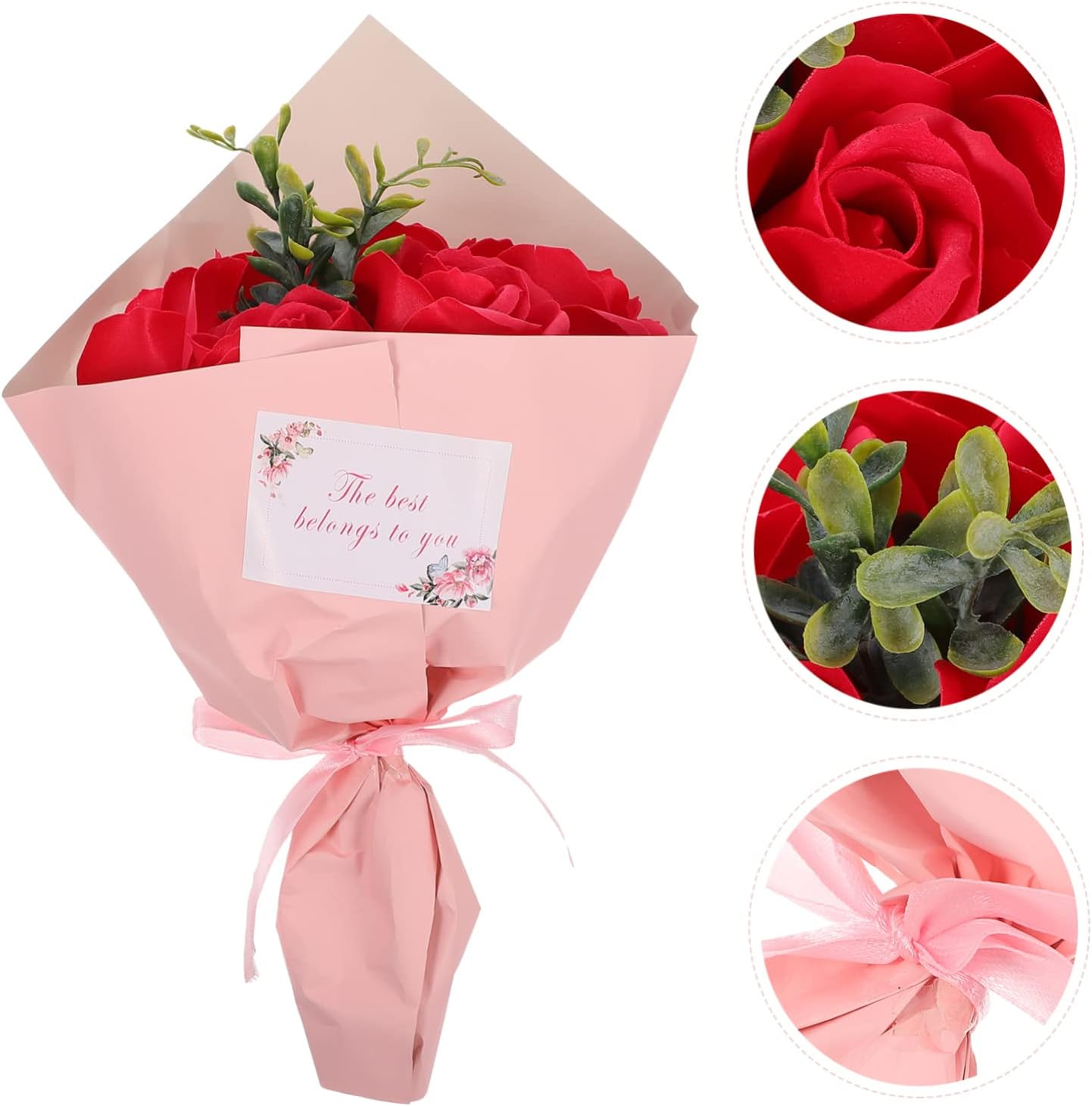 Cabilock 2Pcs Beautiful Soap Flowers Artifical Fake Flowers for Home Decor Valentine'S Day