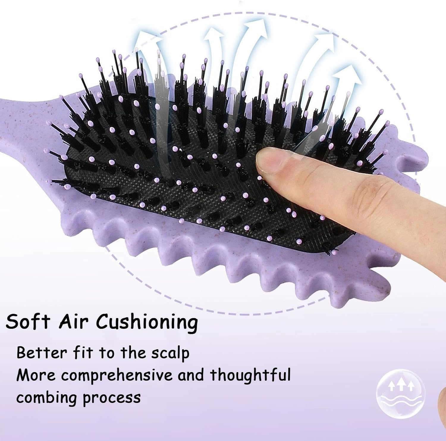 Curly Hair Brush Bounce Curl Define Brush for Defining and Curling (Purple) image number 6