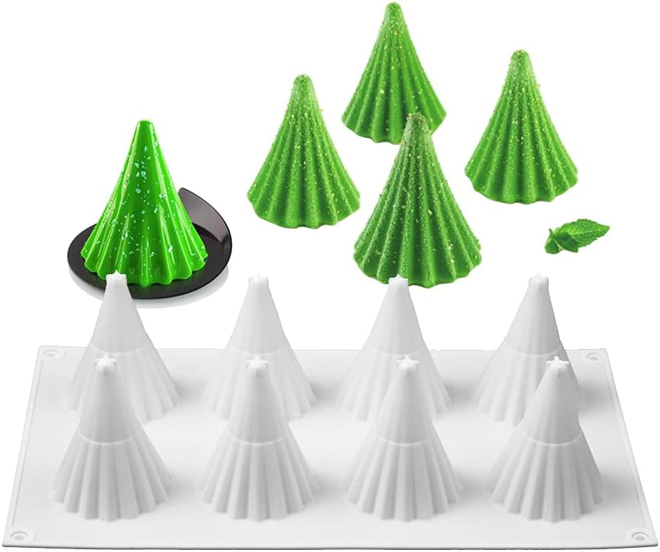 8 Cavity Christmas Tree Shaped Silicone Cake Mold Cookies Mousse Mould DIY Handmade Kitchen Baking Tools Decorating Zhengpingpai