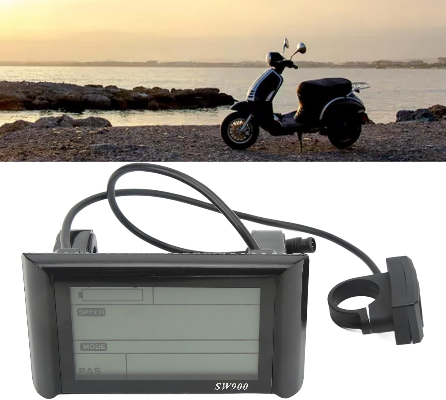 SW900 Electric LCD Display Meter Electric Scooter Display Meter 24V 36V 48V 60V E-Bike LCD Panel Screen with Waterproof 6 Pin Connector for 22.5MM 25.4 image number 4