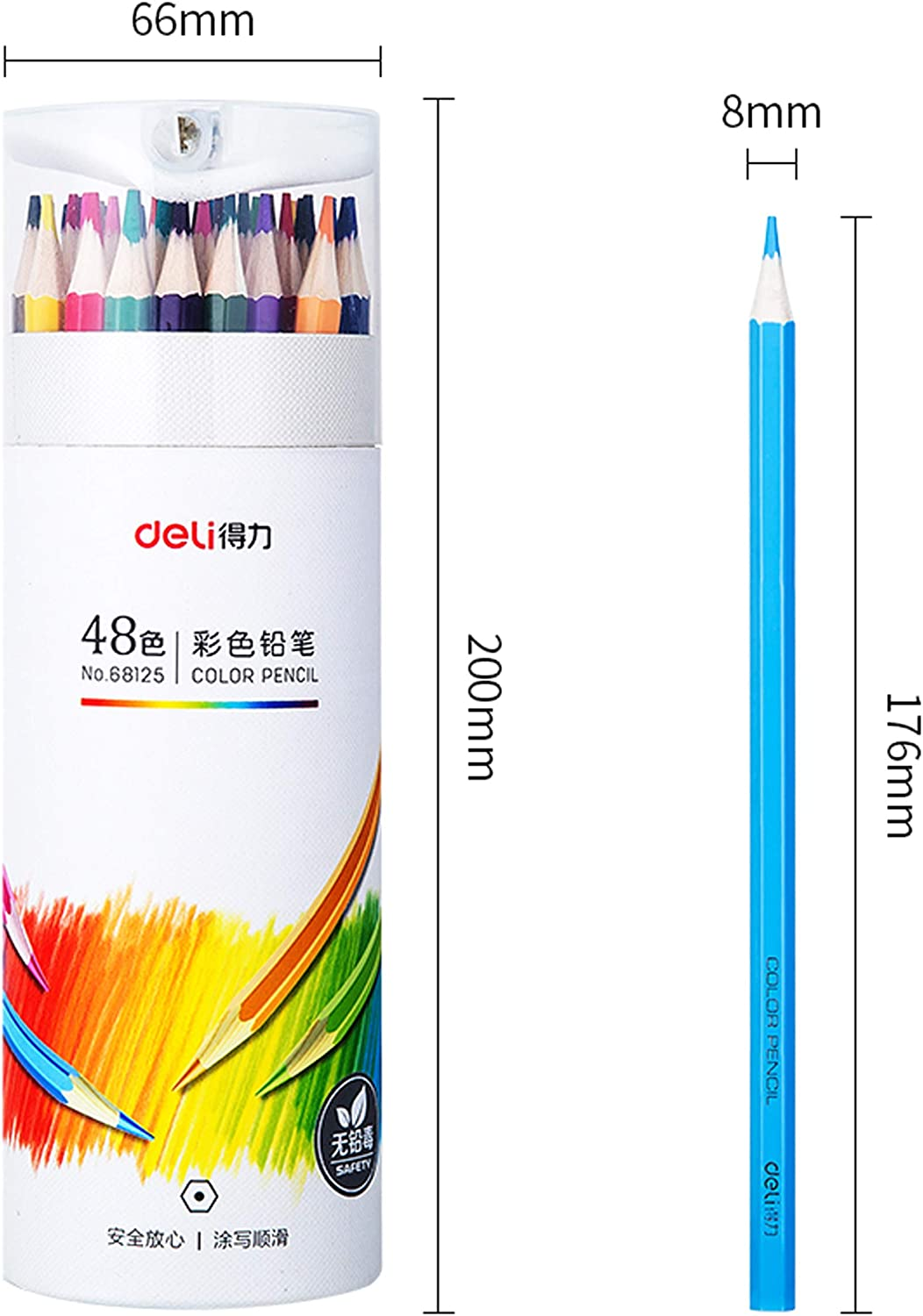 Deli Colored Pencils for Coloring Drawing Sketching, Set of 48 Colors image number 4