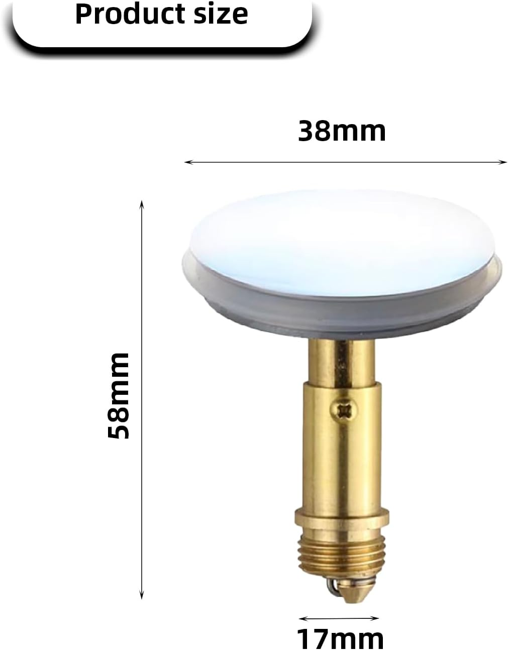 Hzqzaoan 2 Pack Bathroom Sink Drain Plug Stopper 38Mm - Chrome Click Clack Pop up Sink Plug for Bathroom Vanity, Universal Waste Drain Stopper Sink Plug for Kitchen/Bathroom Sink image number 3