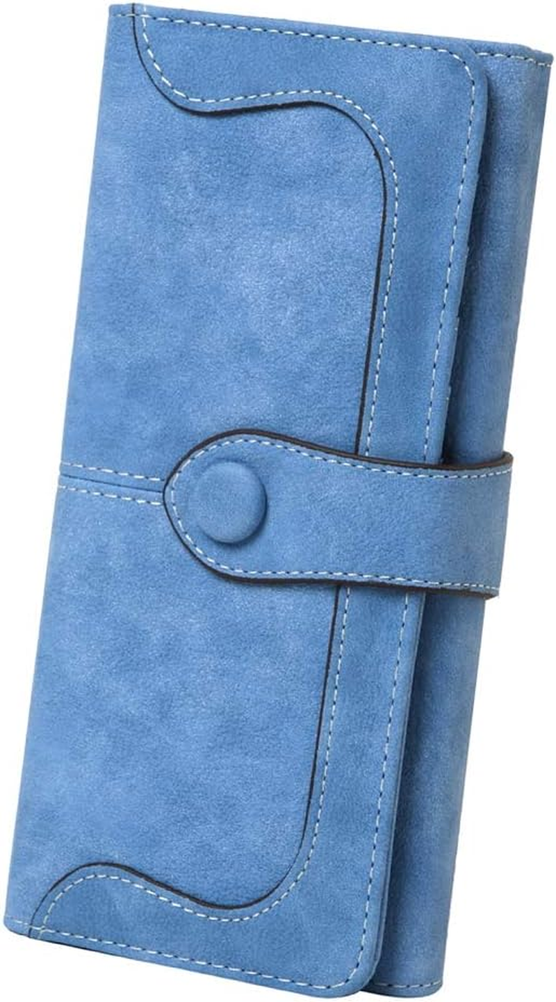 Women'S Vegan Leather 17 Card Slots Card Holder Long Big Bifold Wallet