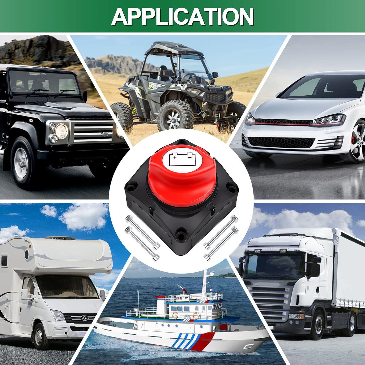 Battery Isolator Switch 12 V 24 V 48 V, Car Main Switch for M10 Connections, Battery Switch 200 a for Boat, Yacht, Caravan image number 4