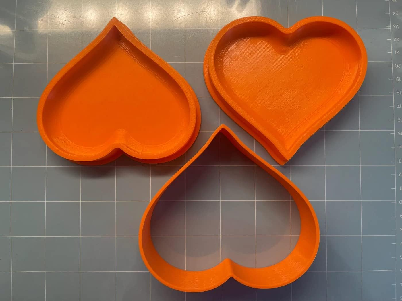 3.5&rdquo;X4&rdquo;X1&rdquo; 3D Heart Shape Bath Bomb DIY Hand Press 3D Printed Mold image number 4
