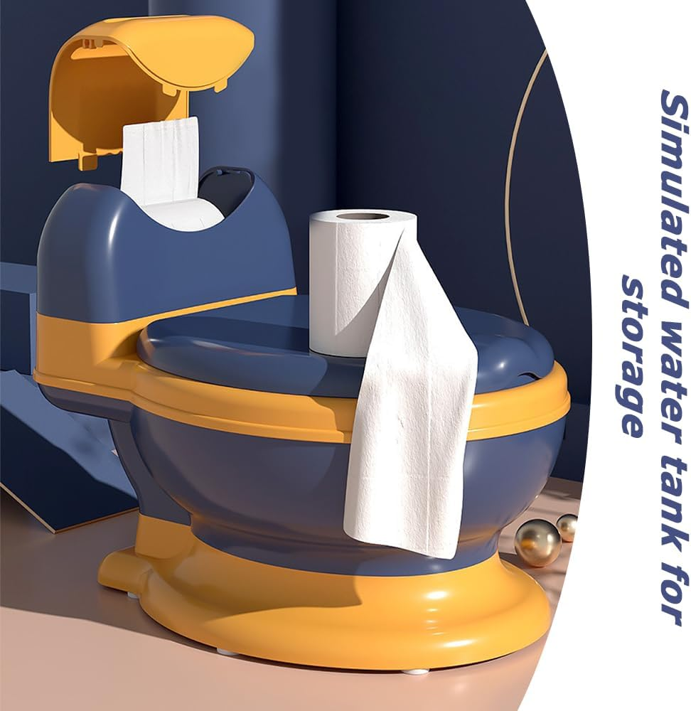 2-In-1 Training Toilet with Wipes Storage, Removable Potty Pot, Baby Trainer Easy to Clean, Realistic Toilet for Toddler& Baby& Kids image number 1