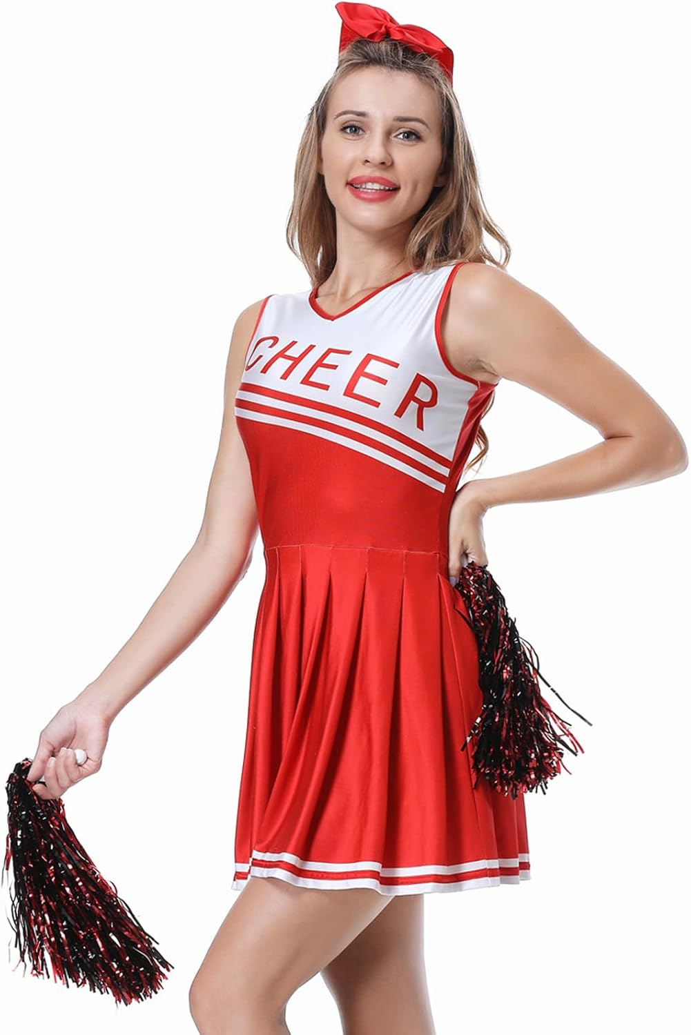 GRAJTCIN Womens Cheerleader Costume High School Girl Halloween Party Complete Cheerleading Outfit image number 1