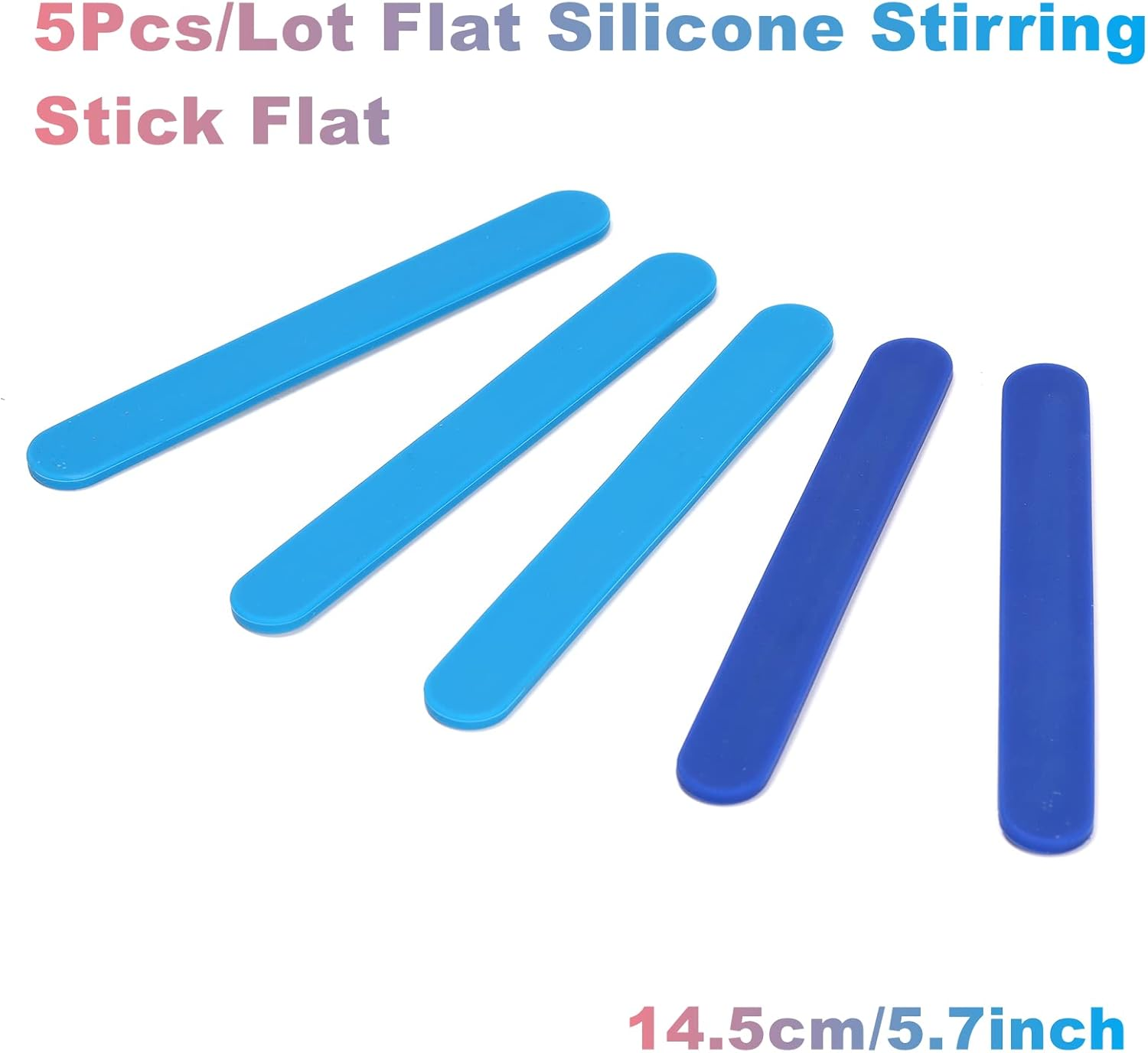 Ruimou 5Pcs Flat Silicone Stirring Stick 14.5Cm/5.7Inch Reusable for Epoxy, Mask, Fluid, Pigment, Mixing Liquid DIY Crafts image number 4